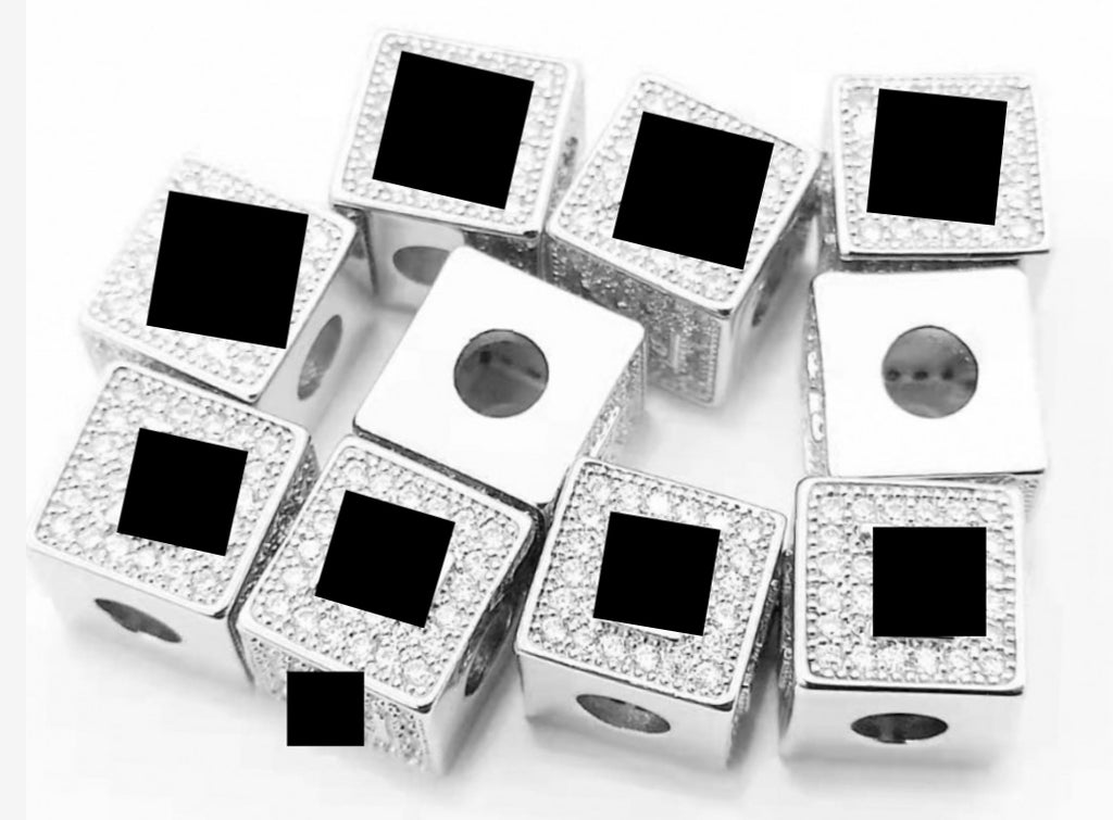 Pearl Logo Beads 50pcs or CZ Spacers (1pc) image 2