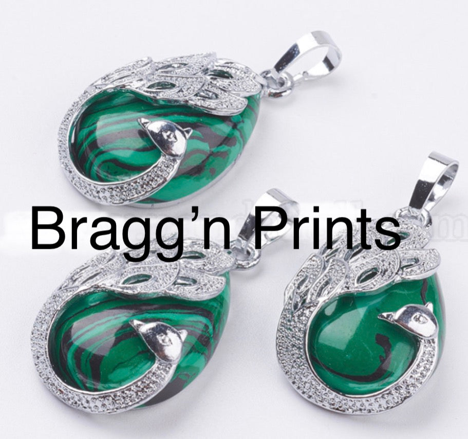 Teardrop with Platinum Peacock  image 4