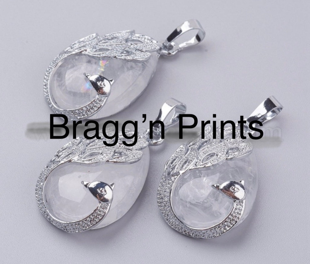 Teardrop with Platinum Peacock  image 3