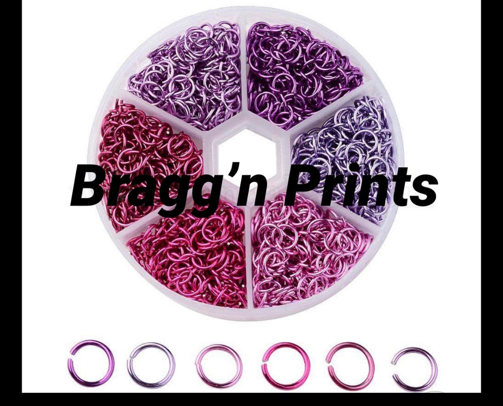 6 Colors Aluminum Wire Open Jump rings in container (1080pc) image 2